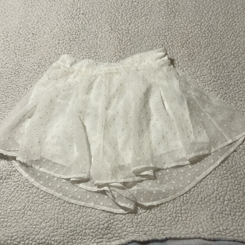 white textured fancy shorts